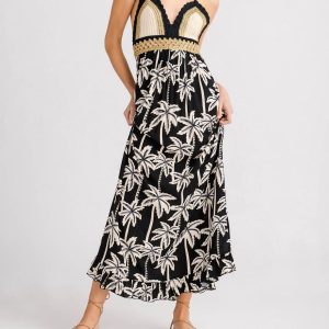 Häkel-Maxikleid in Schwarz