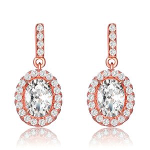18k Roségold überzogen mit farbigen Zirkonia baumeln Ohrringe