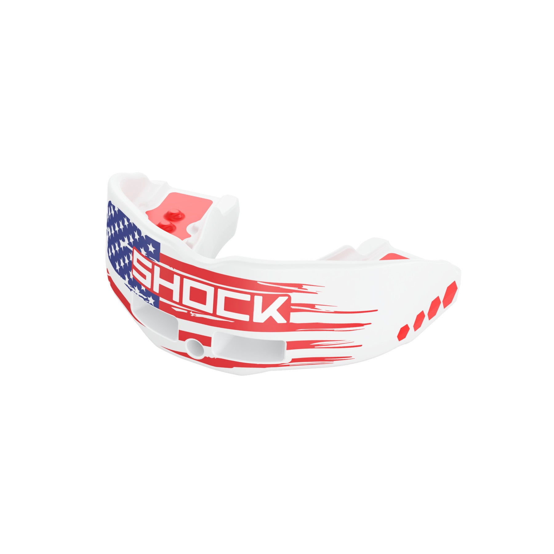Shock Doctor Insta-Fit weiß/rote Flagge Jugend Mundschutz