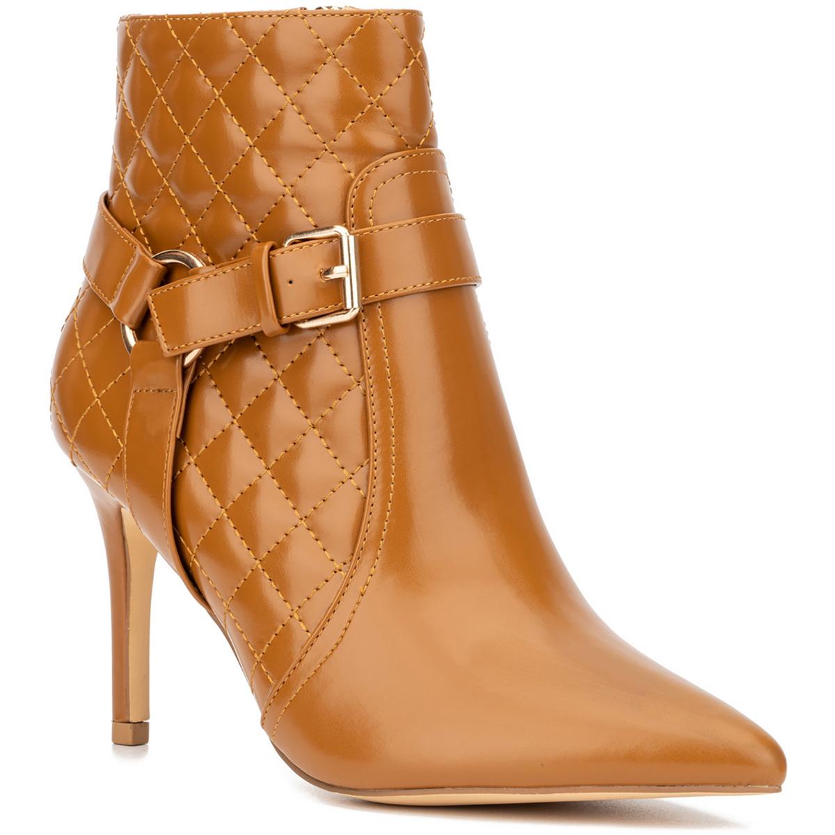 Magdalena Imitat Stiefeletten aus Leder mit Steppnähten