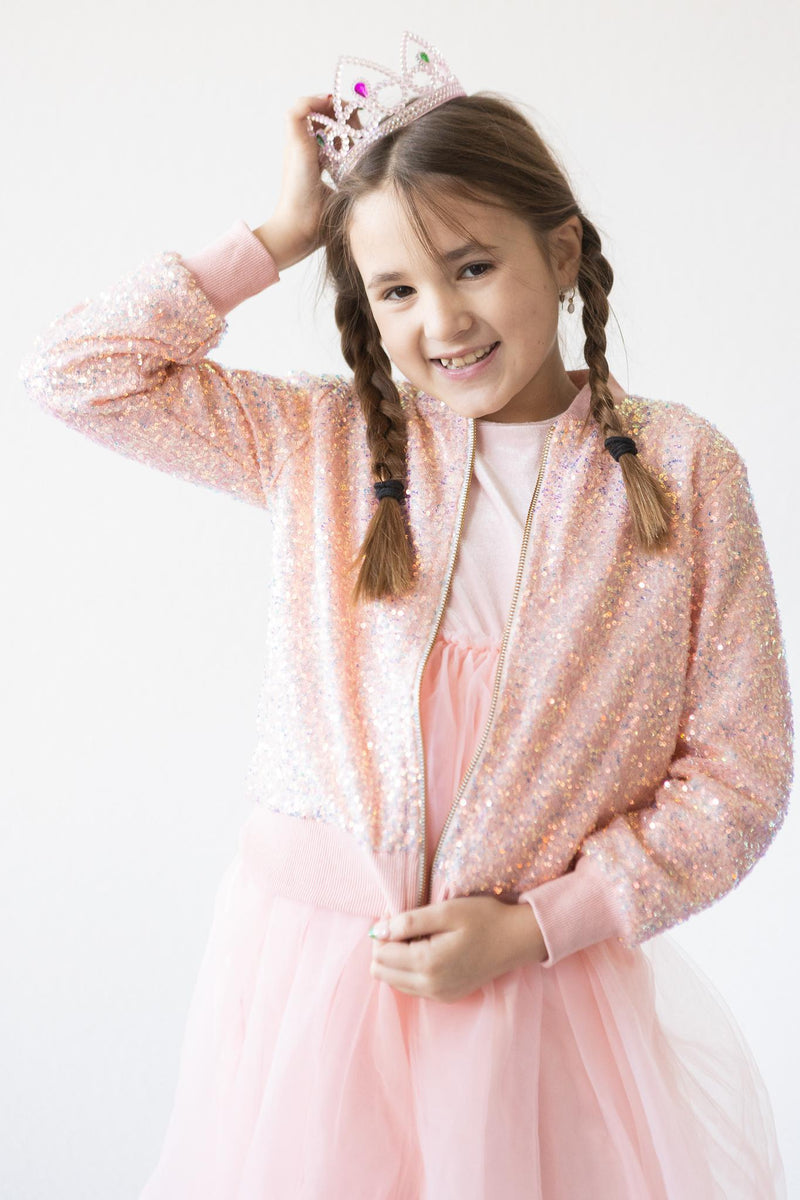 Pfirsich Pailletten Jacke