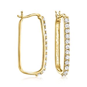 Ross-Simons Diamond Paper Clip Link Creolen aus 18-karätigem Gold über Sterling 7733302722620