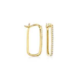 Ross-Simons Diamond Paper Clip Link Creolen aus 18-karätigem Gold über Sterling 7733309308988