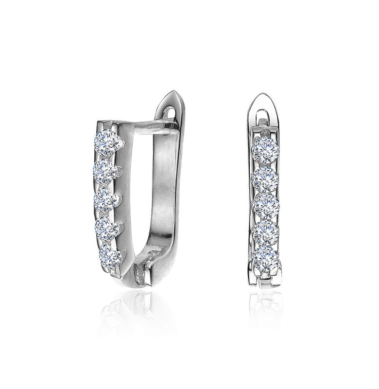 Schöne 13mm U geformte klare Zirkonia Creolen