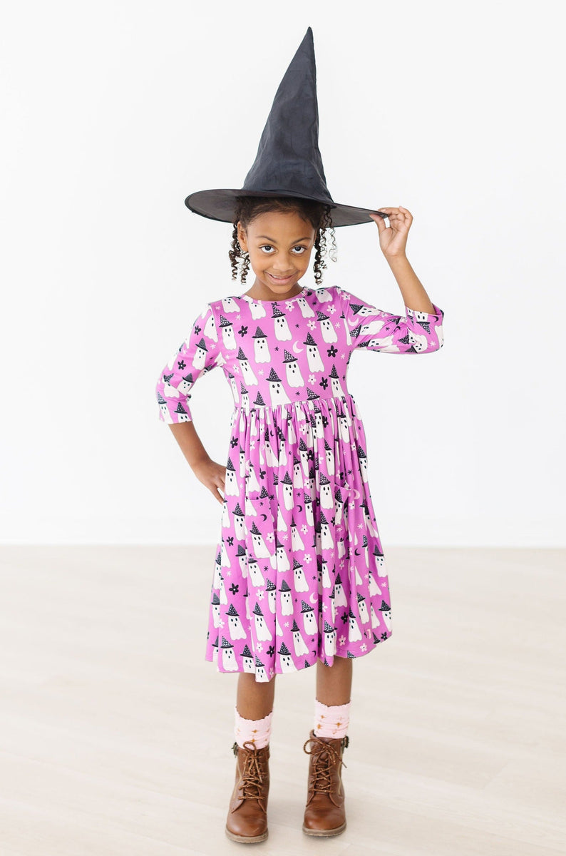 Hexen Boo 3/4 Ärmel Tasche Twirl Kleid