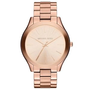 Michael Kors Slim Runway MK3197 Roségoldene Quarz-Damenarmbanduhr mit 42 mm Durchmesser