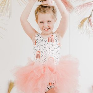 Pfirsich-Regenbogen-Tank-Tutu-Trikot