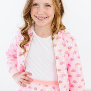 Rosa Regenbogen-Paillettenjacke