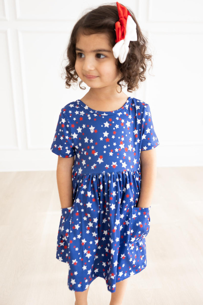 Stern hell S / S Tasche Twirl Kleid