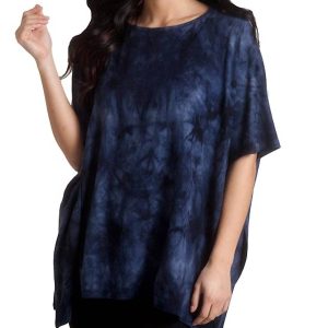 Super weich Batikmuster Poncho aus Denim