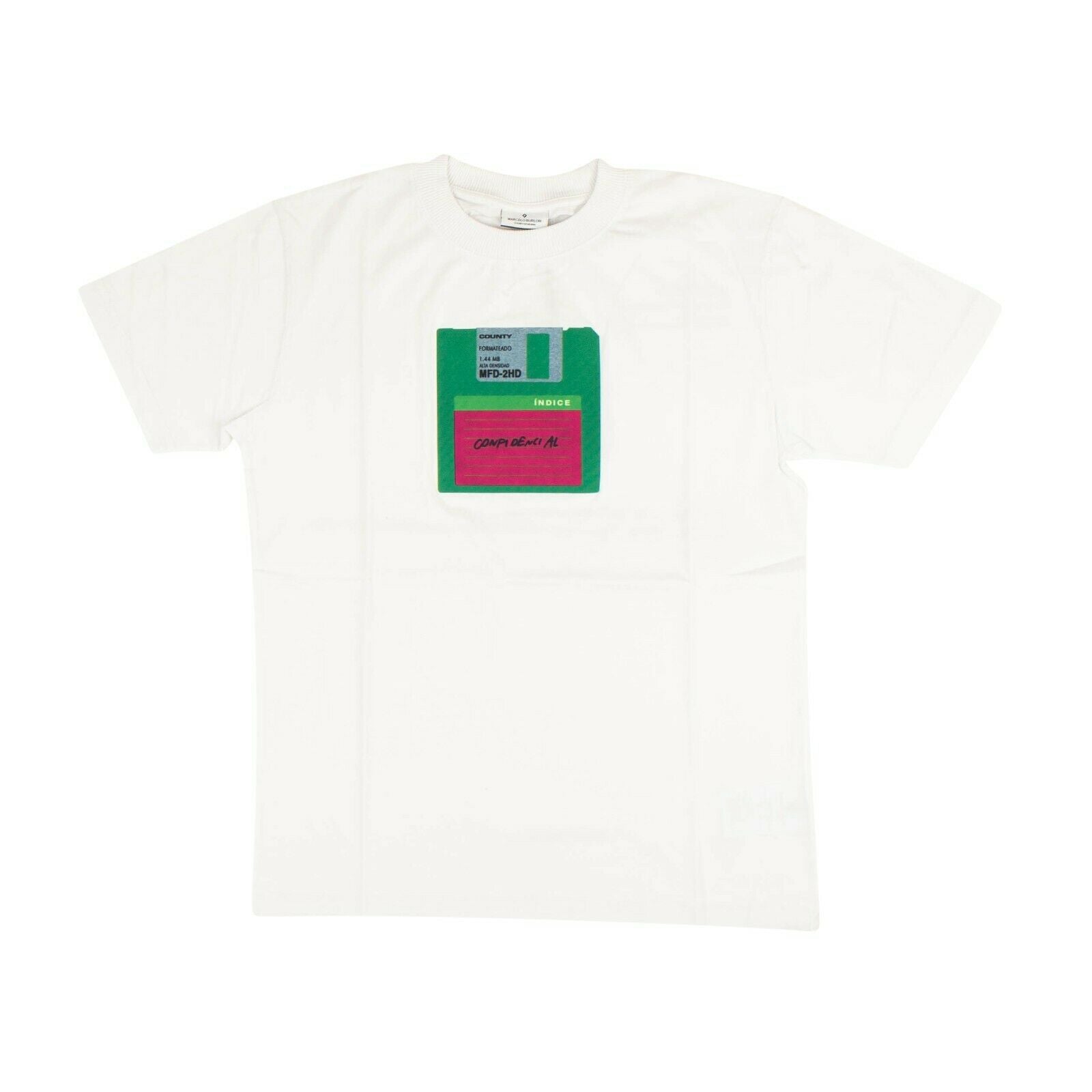 Weißes Floppy Disc Kurzarm T-Shirt