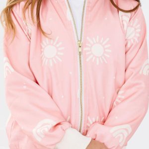 Weiche rosa Sonne Satin Jacke