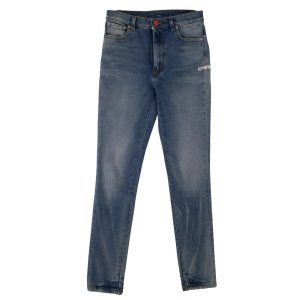 Blau gespülte Röhrenjeans für Damen