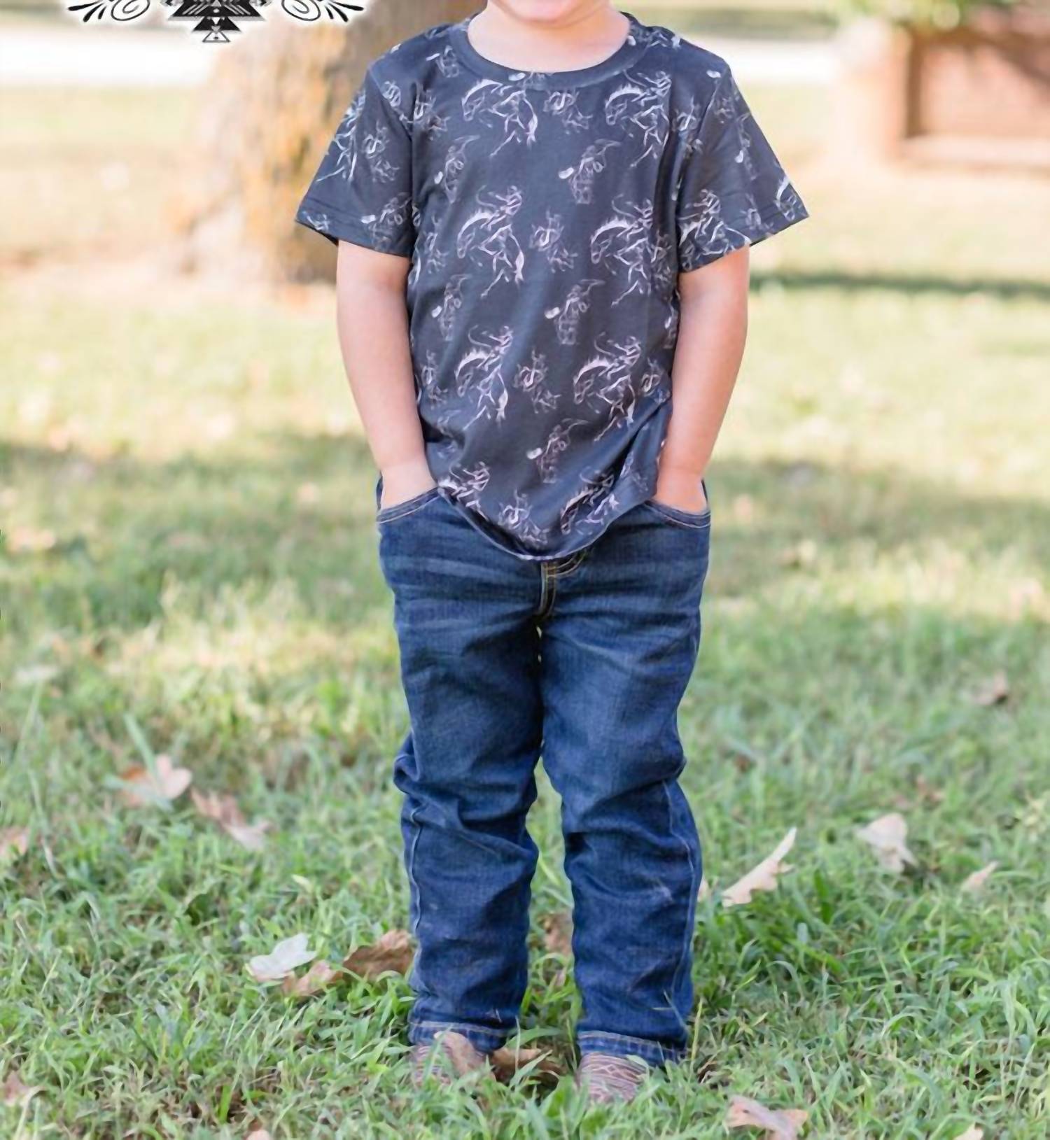 Jungen Calgary Stampede T-Shirt in schwarz