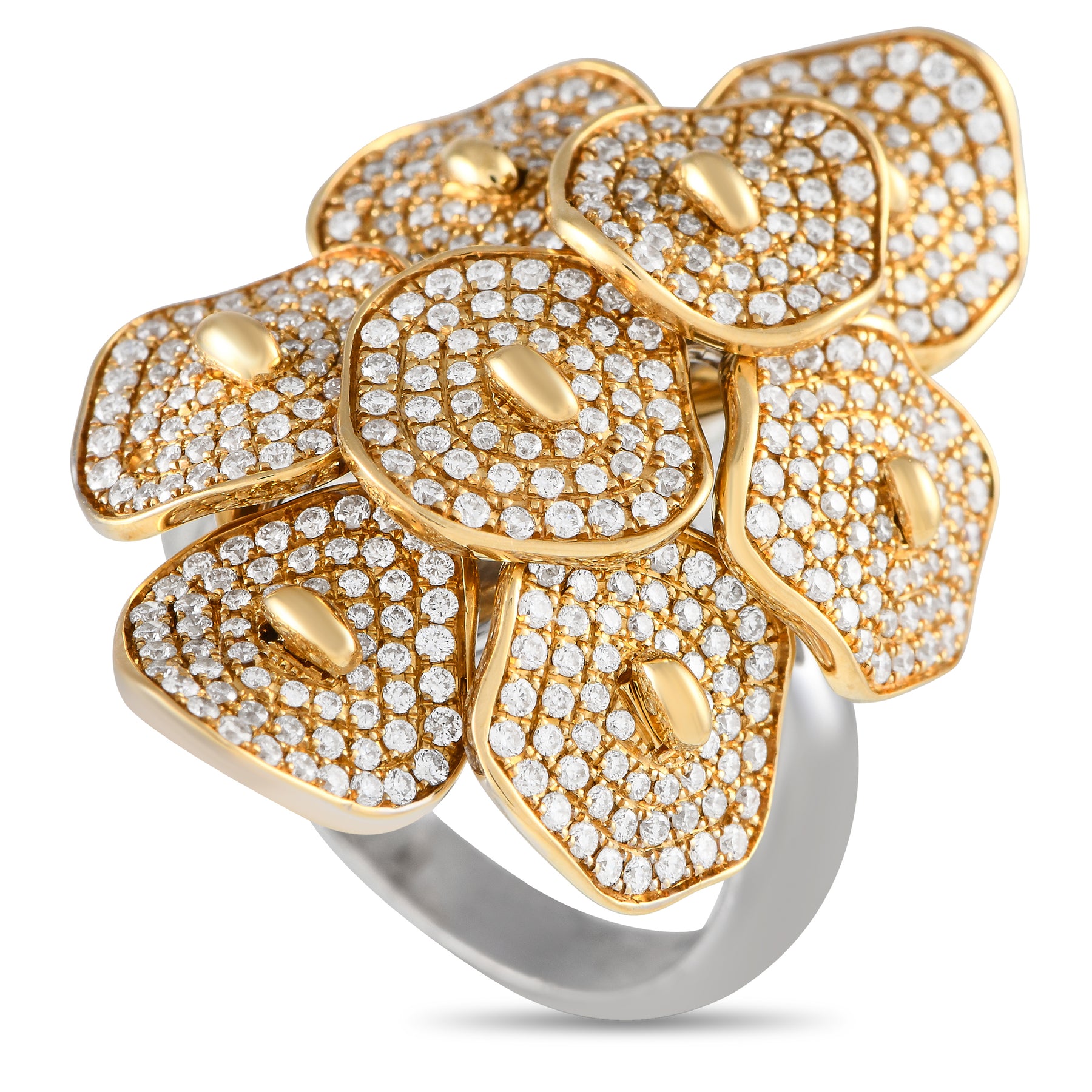 LB Exclusive 18 Karat Weiß- und Gelbgold 1.75ct Diamant Cocktail Ring MF16 -072624