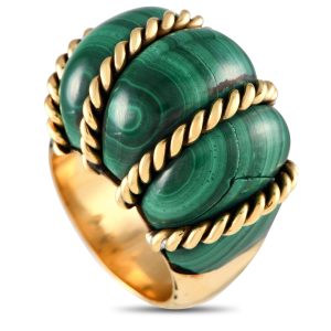 Seaman Schepps Cocktailring aus 18 Karat Gelbgold mit Malachit SS02-072524 7733261369404