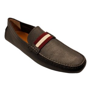 Bally Waltec 6230202 Herren Schokolade Kalb genarbt Leder Slipper