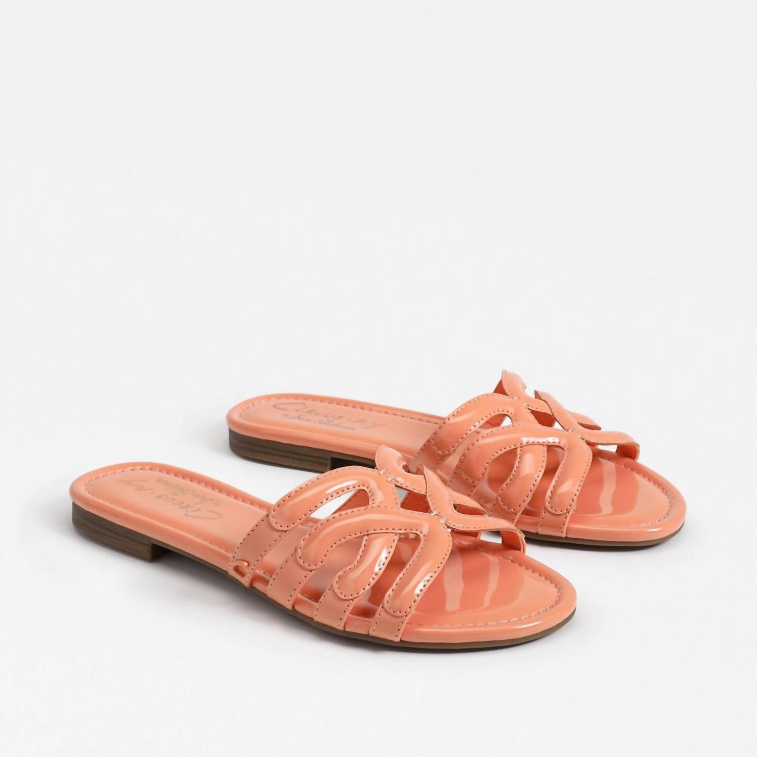 Damen Katze Slide Sandalen in Tangerine