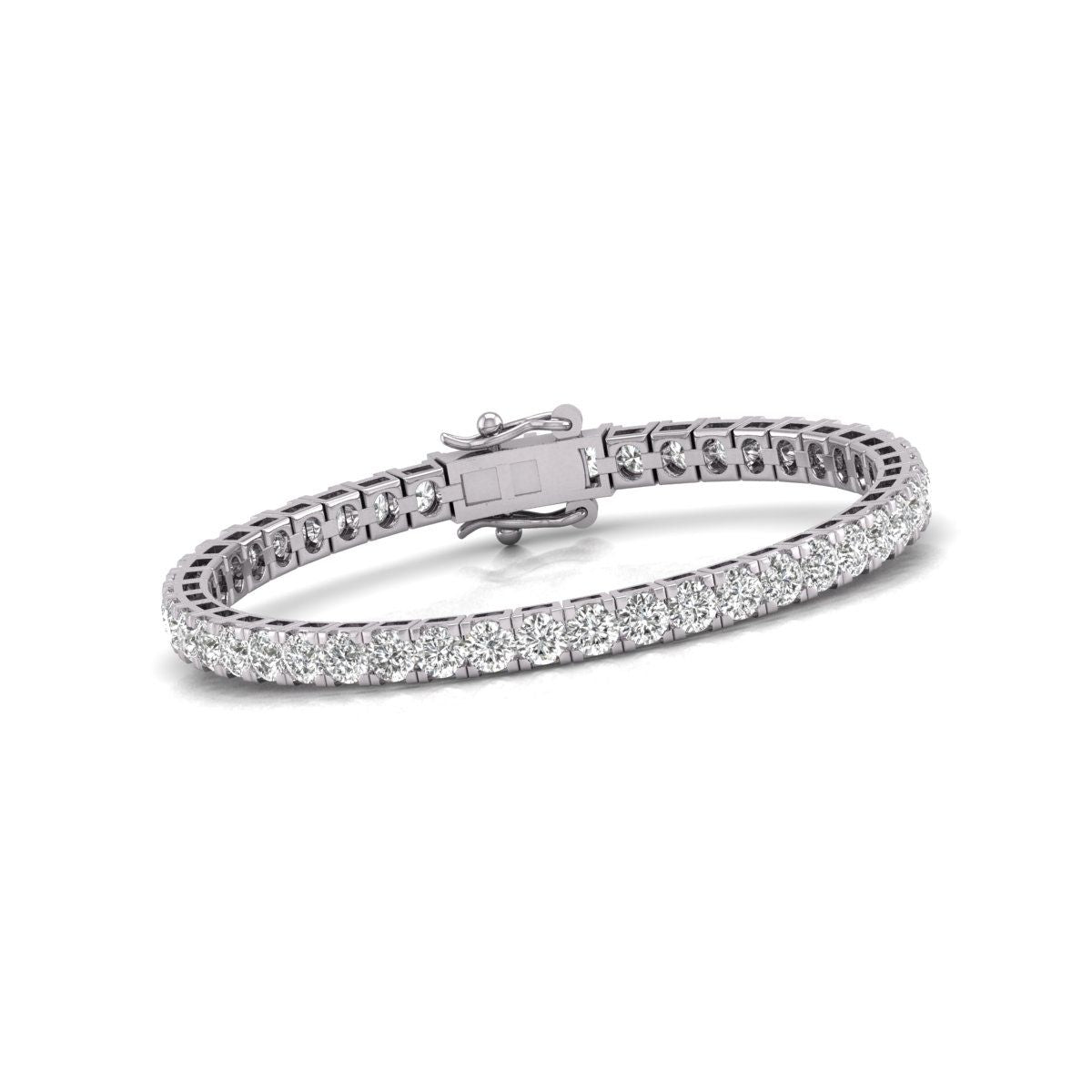 Diana M Lab 8 Karat TW Diamant Tennisarmband aus 14 Karat Weißgold