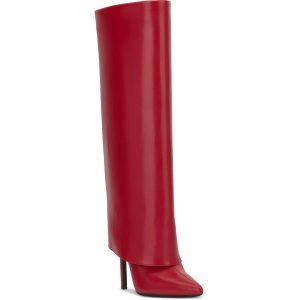 SKYLARP Kniehohe Stiefel aus Kunstleder mit weitem Schaft