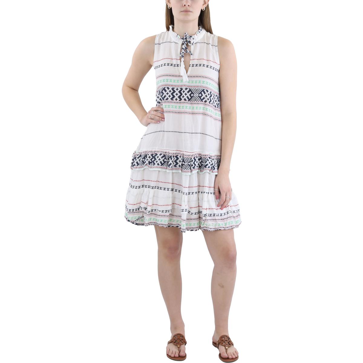 Bedrucktes Minikleid mit Rüschen