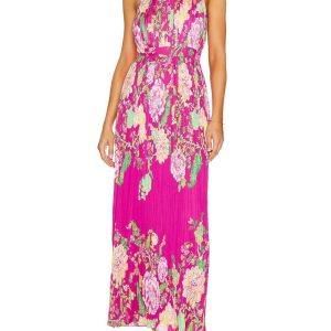 Chloe Langes Kleid in Fuchsia-Rosa