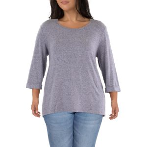Plus Pullover mit Rundhalsausschnitt und Manschettenärmeln