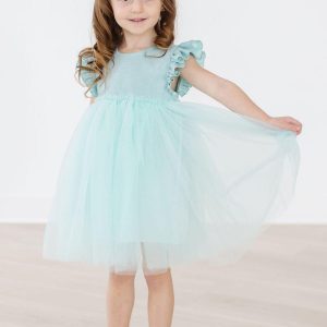 Salbeifarbenes, schimmerndes Tutu-Kleid