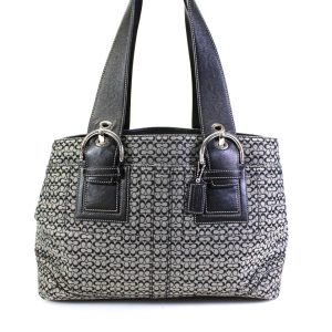 Coach Damen-Umhängetasche mit Logo-Aufdruck, verstellbarer Riemen, Grau