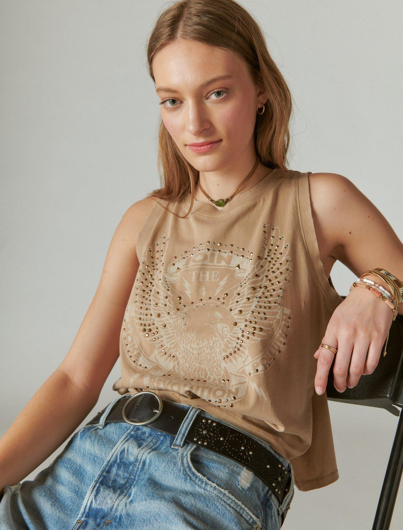 Lucky Brand Schließen Sie sich dem Revolution Top an
