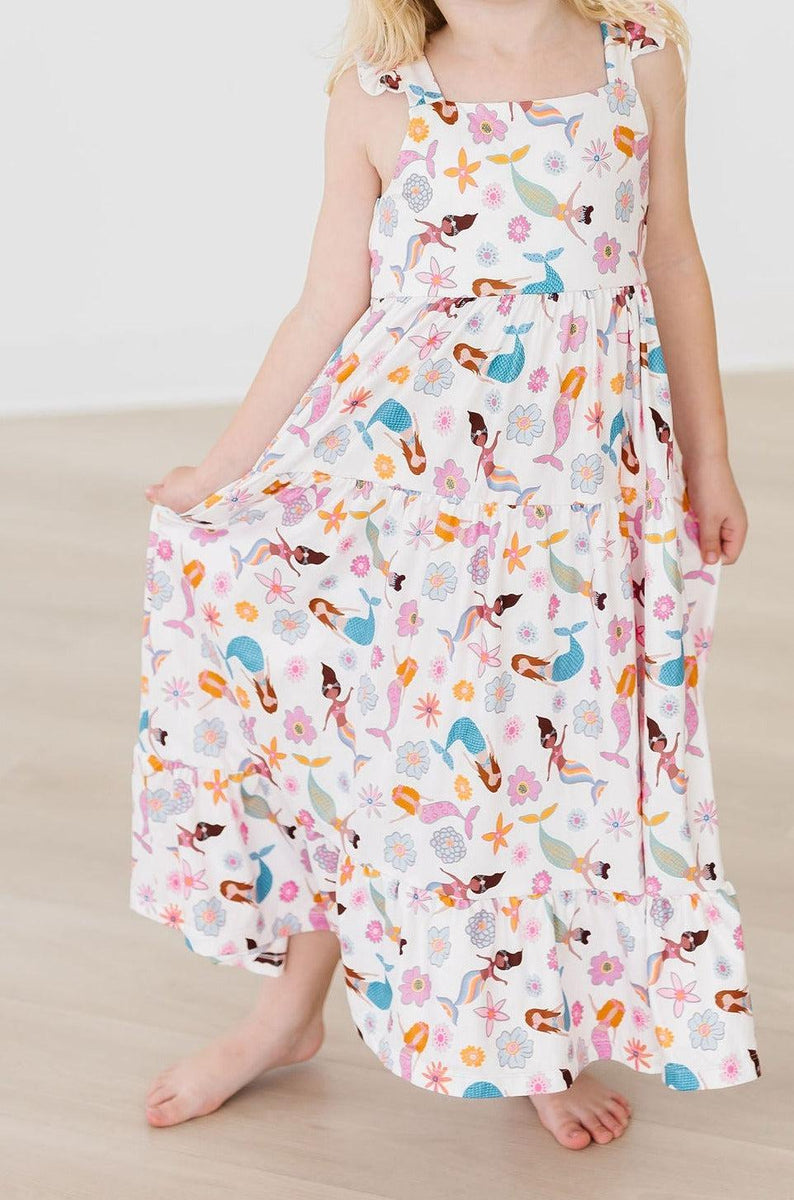 Meerjungfrau Magische Rüschen Maxi Kleid