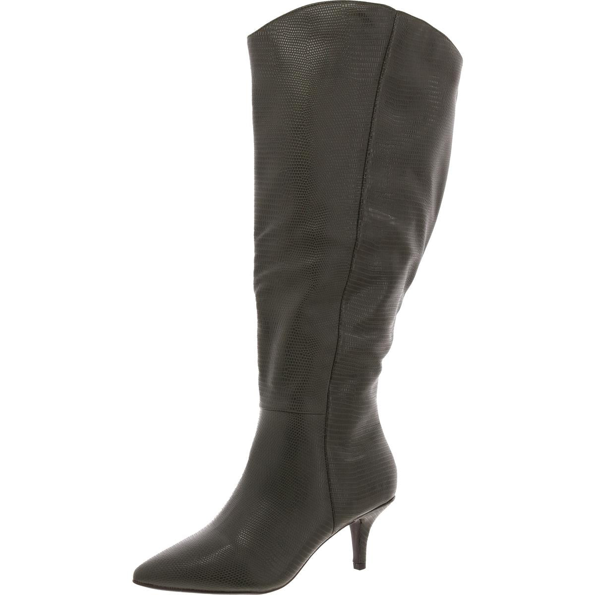 Schwarze und weiße Leder Overknee Stiefel