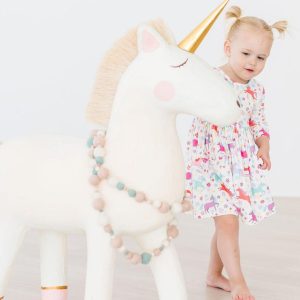 Unicorn Wish 3/4-Ärmel-Taschen-Twirl-Kleid