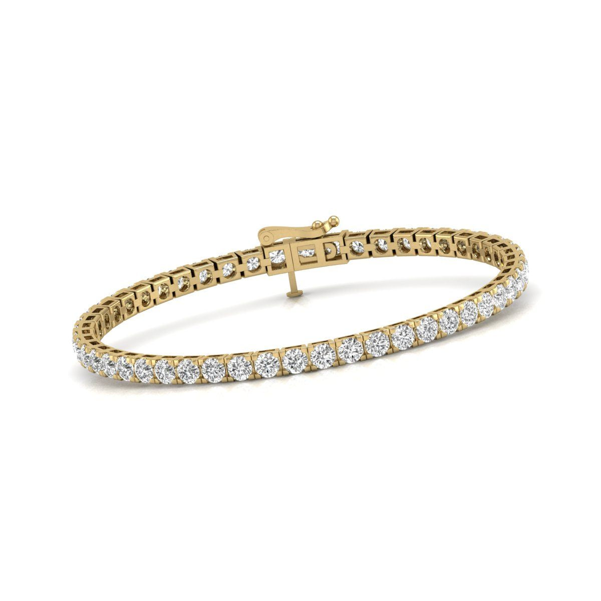 Diana M Lab 5 Carat TW Diamant Tennisarmband aus 14 Karat Gelbgold