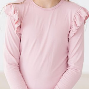 L/A-Rüschen-T-Shirt in Vintage-Rosa