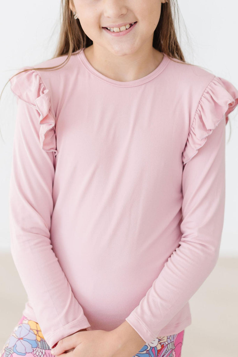 Vintage Rosa L/S Rüschen T-Shirt