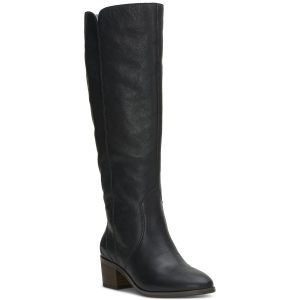 Kniehohe Cashlin-Lederstiefel mit runder Zehenpartie