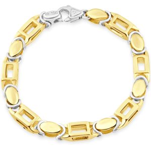 Herren-Armband im Boxdesign aus 14 Karat Gold (55 Gramm) oder Platin (89 Gramm), 7 mm Gliederarmband 8,5 7733551661116