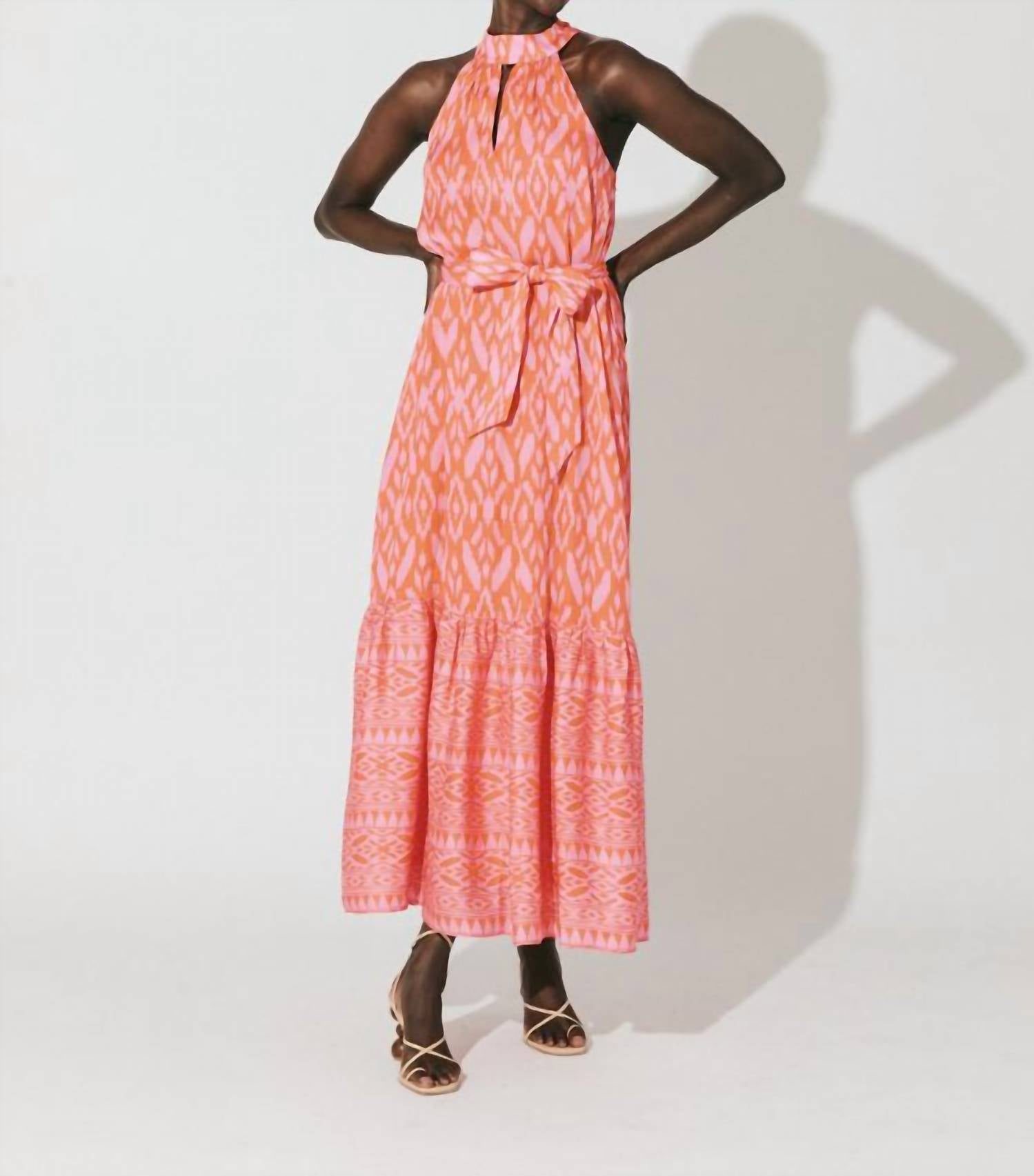 Janice Knöchel Kleid in Orange