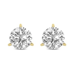 Diana M Lab 1.50ct TW 3prong Martini Ohrstecker aus 14KT Gelbgold