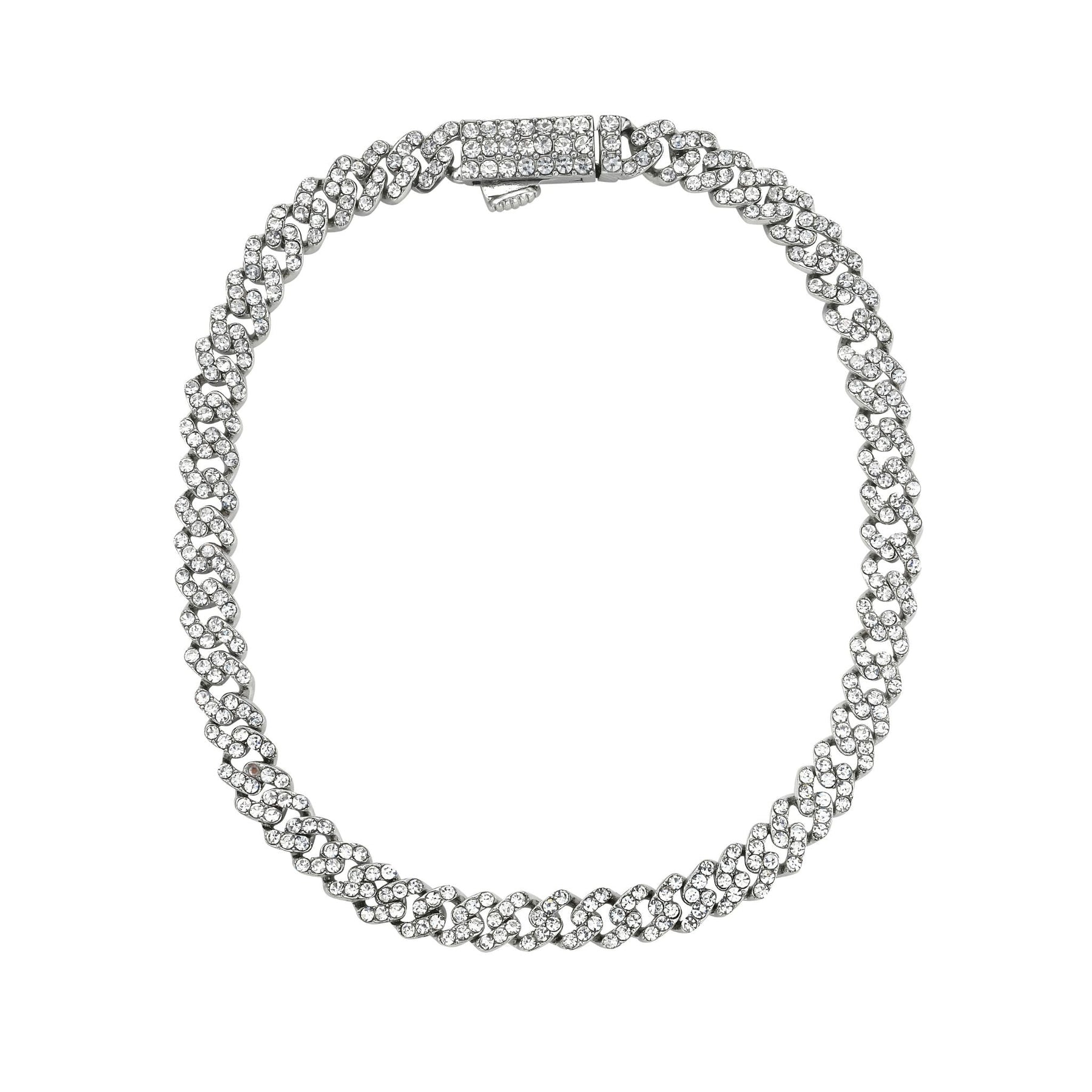 Herren 5mm Cuban Edge Kette mit CZ silber