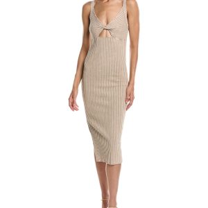 John Elliott Mineral Wash Ginza Rib Twist Midikleid