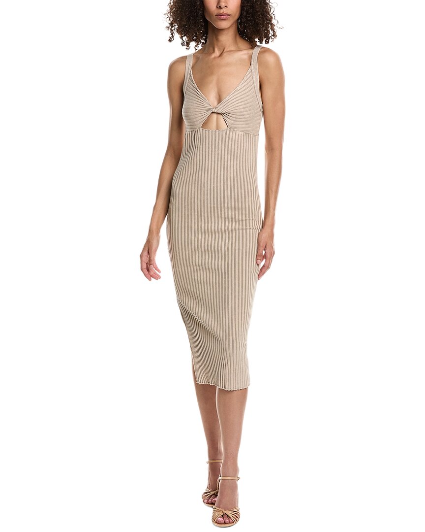 John Elliott Minikleid Ginza Rib Twist Mineral Wash
