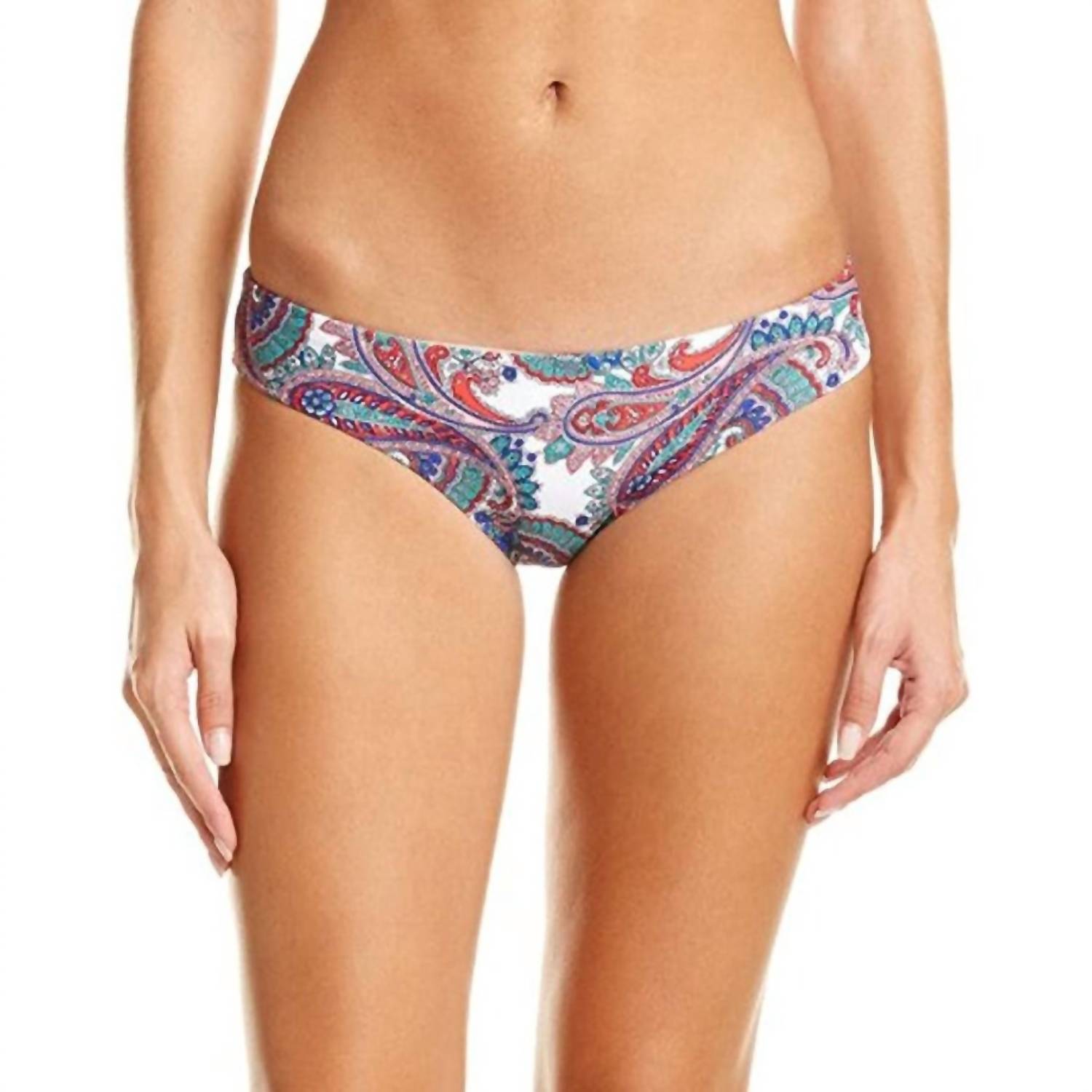 Capri Paisley Hipster-Unterteil in Weiß Mehrfarbig