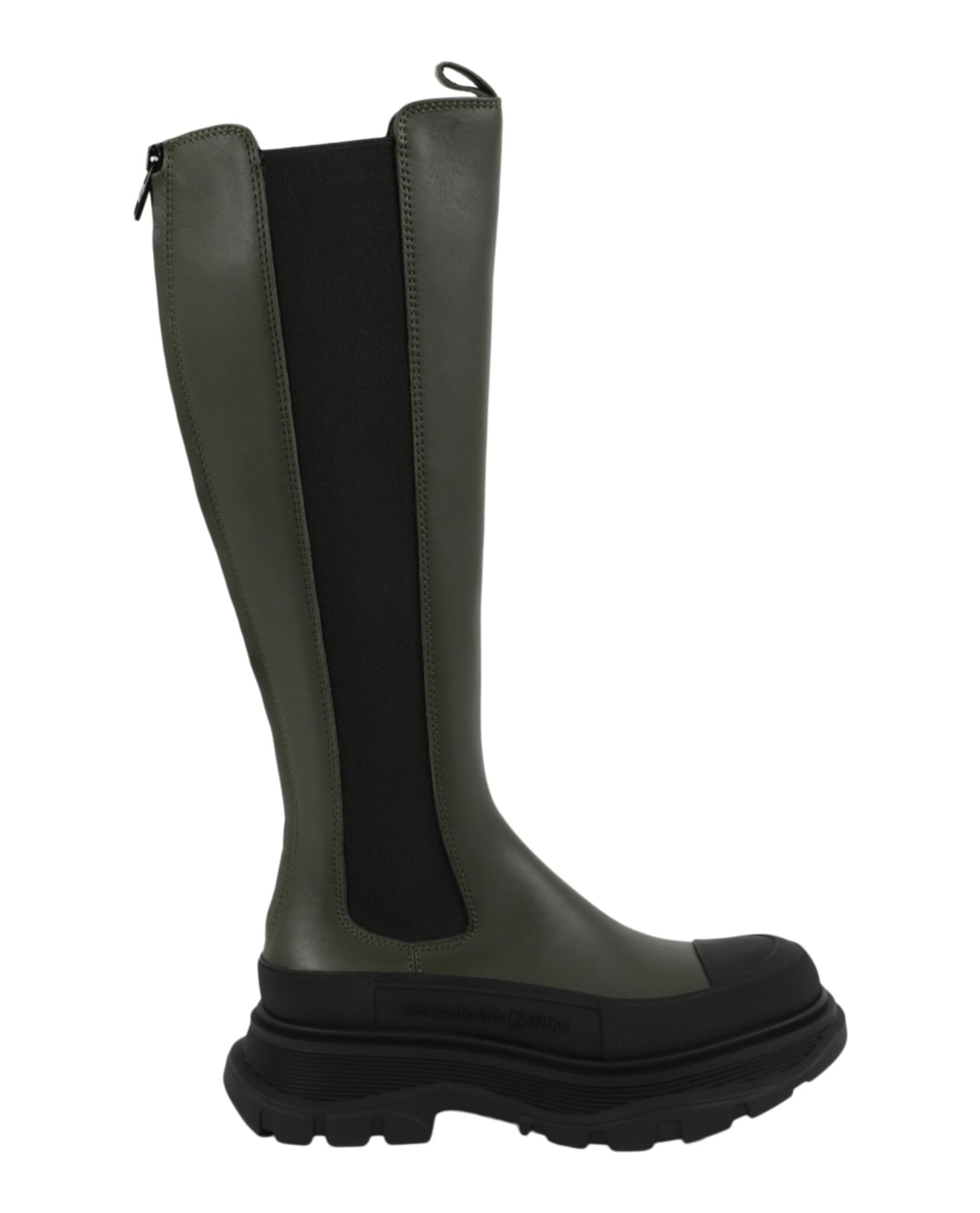 Gummi Zehen Leder Stiefel
