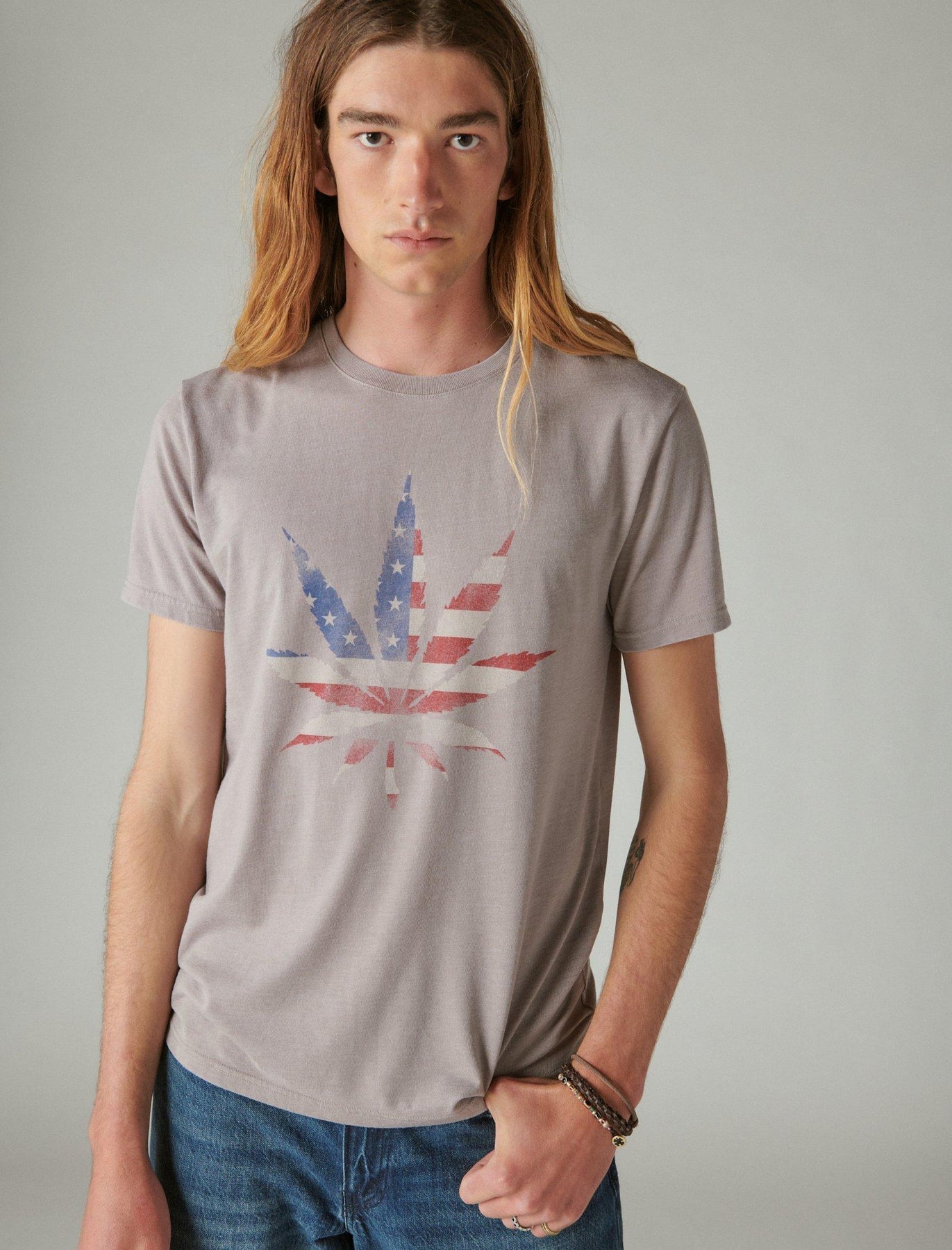Lucky Brand American Weed Leaf T-Shirt für Herren