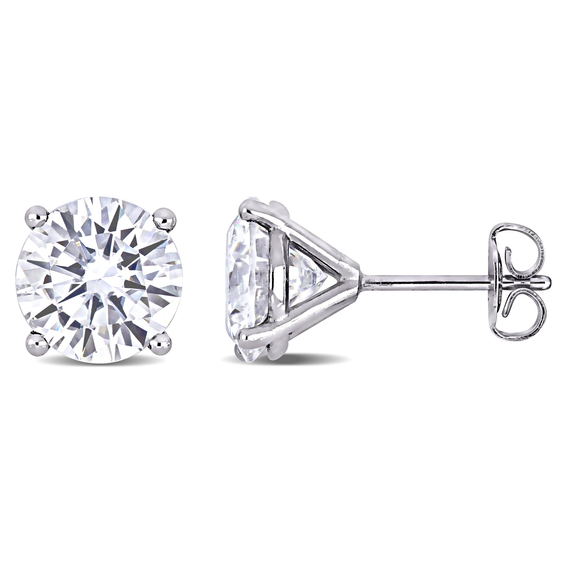Mimi & Max 4ct DEW erstellt Moissanite Solitaire Ohrstecker in 14k Weißgold