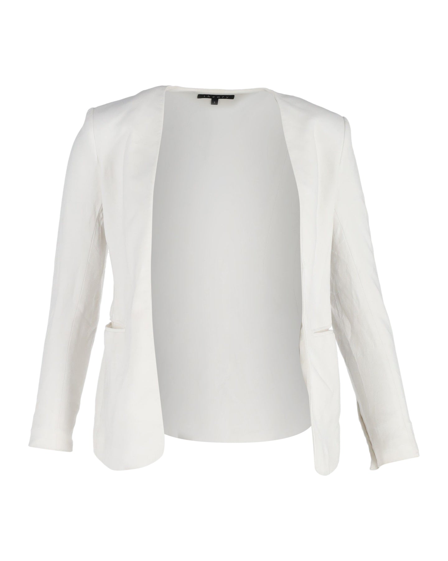 Theory Offene Abendjacke aus weißer Baumwolle
