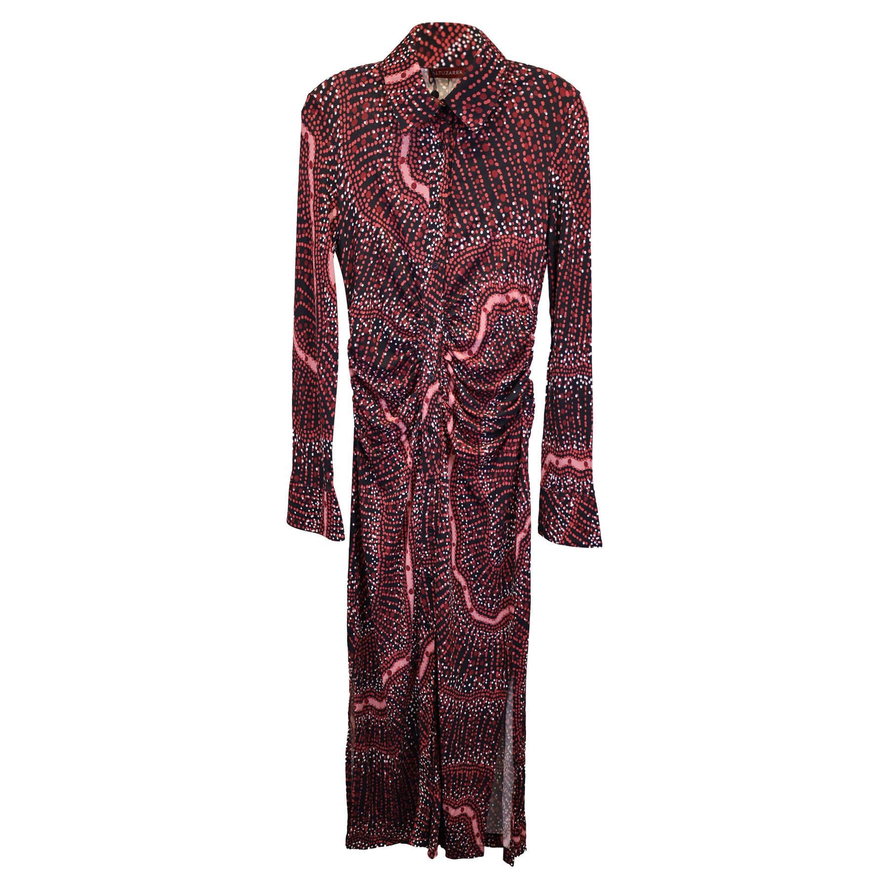 Altuzarra Claudia Midi Hemd Kleid aus roter Viskose