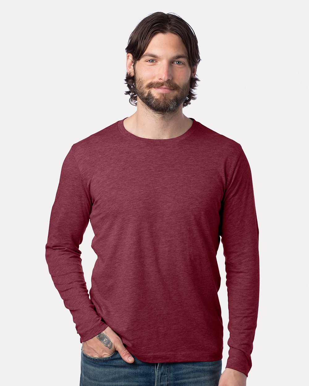 Alternative Herren Baumwoll Jersey Langarm T-Shirt